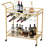 Gold Bar Cart With Wine Rack And Glass Holders - Rolling Bar Cart With Wheels