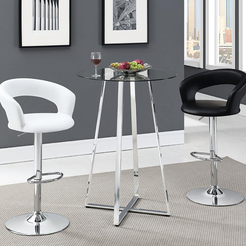 35 - 40 pouces de hauteur tabouret de bar noir réglable avec base confortable et fonctionnel