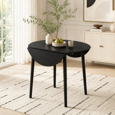 35" Drop Leaf Folding Dining Table with Pine Legs for Small Spaces
