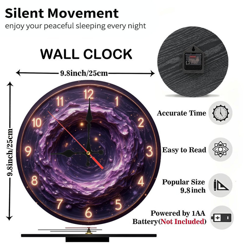 Horloge lumineuse vers l'espace