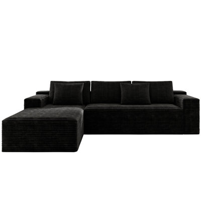 Koli Boneless 104" L-shaped Sectional Couch, Compression Sofa for 4 Person, Corduroy
