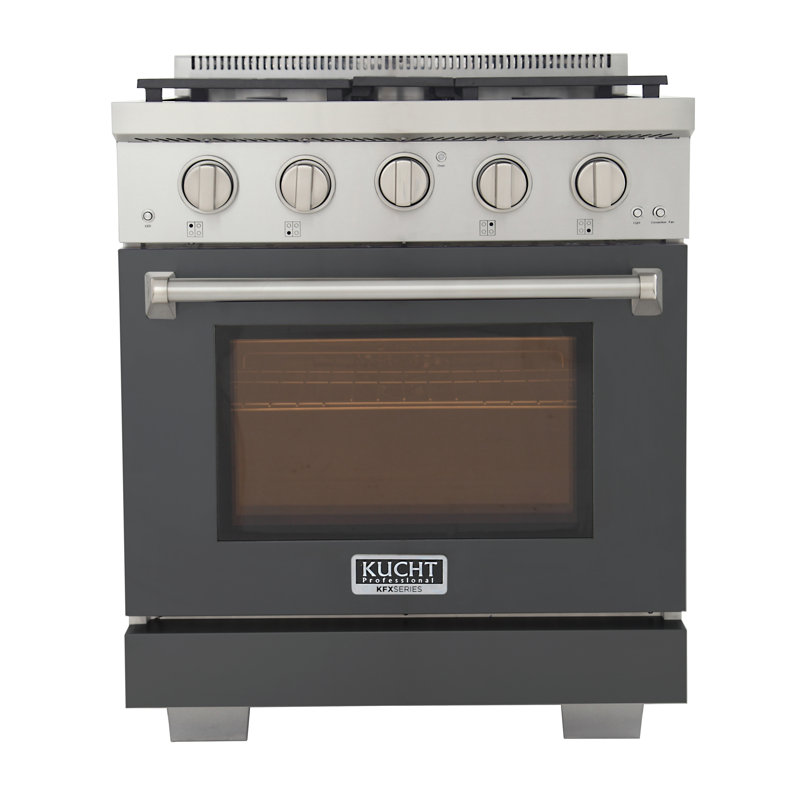 Kucht 30'' W Free Standing Range, Liquid Propane, Grey