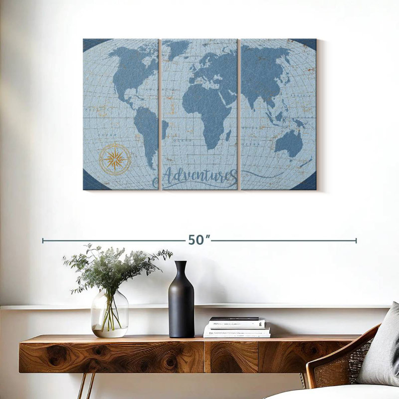 Senne Adventures World Map, 24" H x 38" W