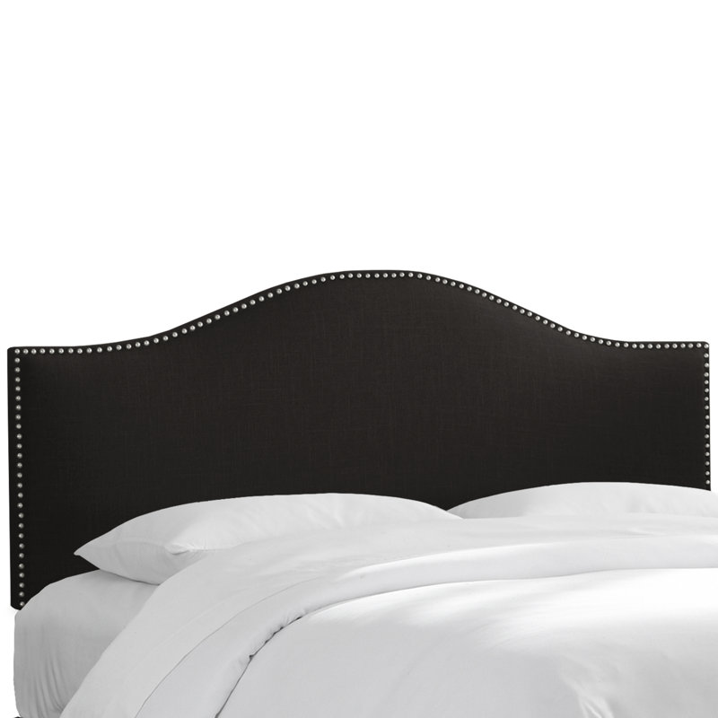 Regil Upholstered Headboard, King, Classic Black Linen