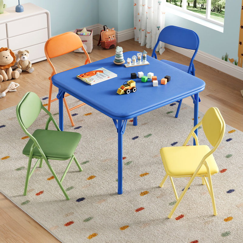 Kids and Chair Set, Blue/Green/Orange/Yellow