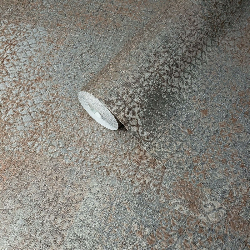 Rouleau de papier peint métallique rétro