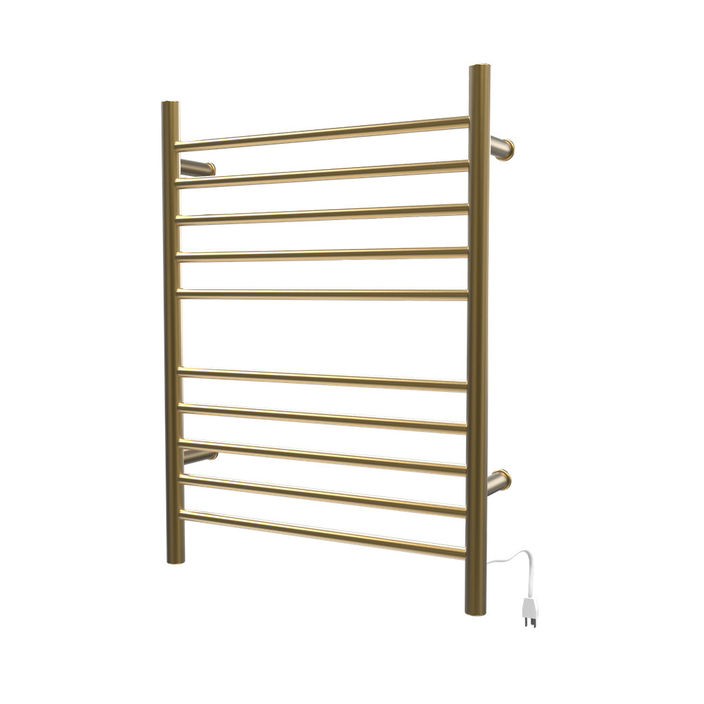 Wall Mount Electric Towel Warmer, Satin Brass