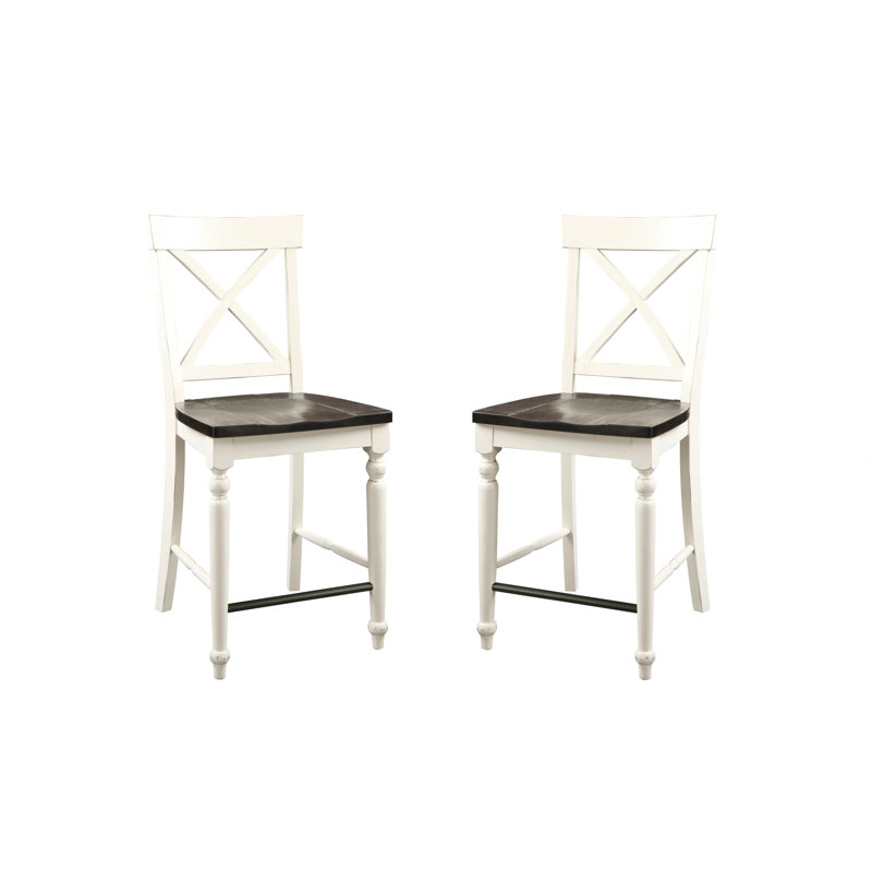 Ensemble de 2 tabourets de bar 24 "bruns et blancs