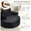 Chaise longue surdimensionnée en velours côtelé 50 po, noir, sans assemblage
