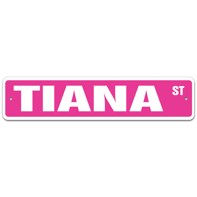 Plaque de rue en aluminium Tiana, H 4 po x l 18 po x P 0,1 po