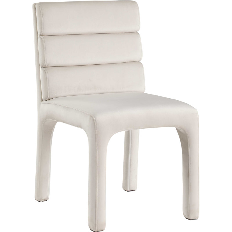 Kai Tufted Velvet Side Chair, Cream Velvet
