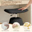 Tabouret de coiffeuse rembourré réglable en hauteur avec repose-pieds intégré, idéal pour la chambre, le salon ou l'entrée, noir.-49736857