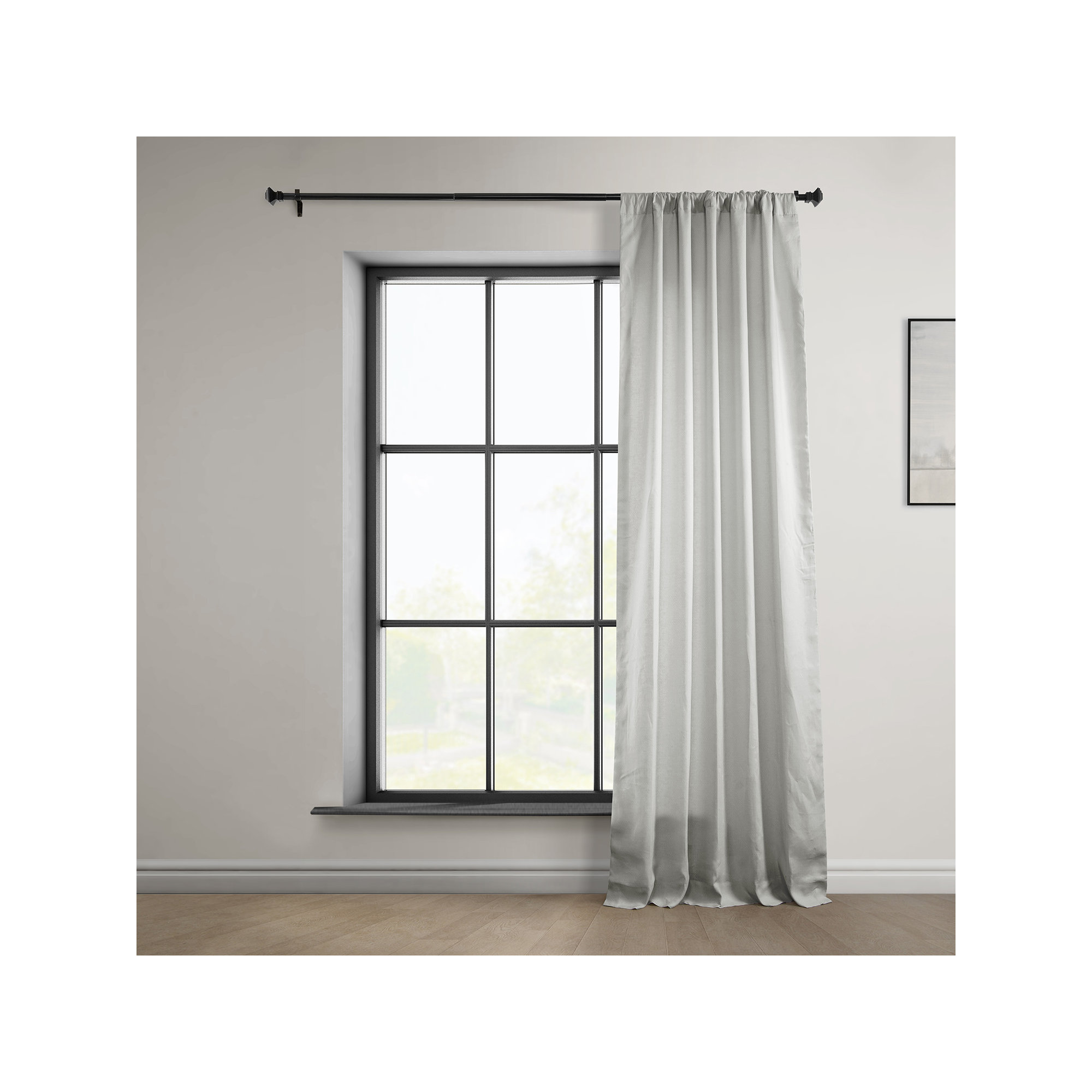 Britt 100% Euro Chic Linen Curtains - Single Panel Drape, Light Greige, 50" W x 96" L