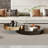 Modern Coffee Table with Mirror Black Glass Top and Stainless Steel Frame, Stylish and Durable for Living Room