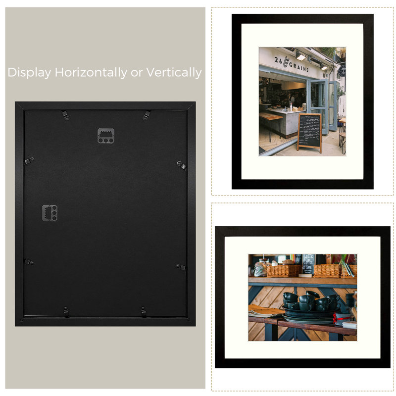 Dreketi Matte MDF Wall Hanging Picture Frame, Black, 11" x 14"
