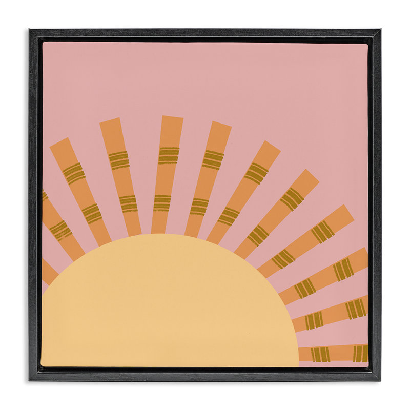 «Minimal Sun Rays» par Tina Finn, Cadre flottant noir de jais, H 18 po x l 18 po