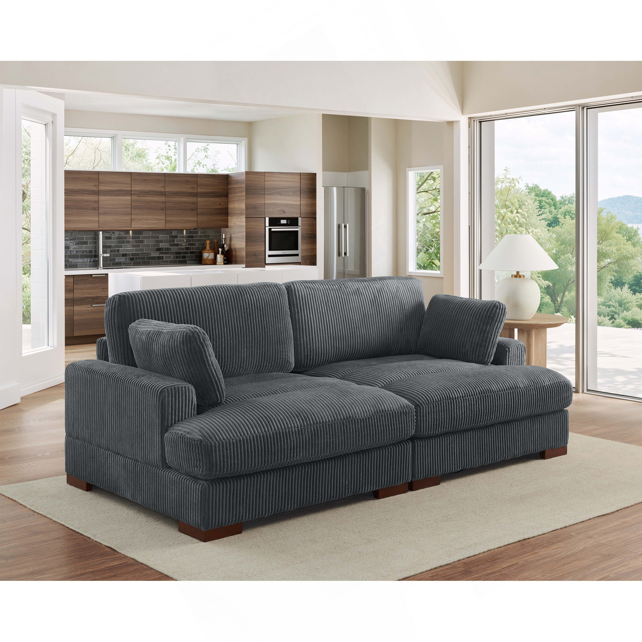 Latitude Run® Large Seating Chaise Loveseat | Wayfair