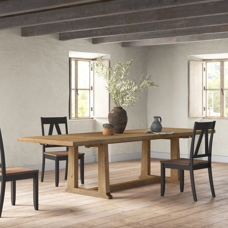 Honey Pine Reclaimed Wood Extendable Dining Table