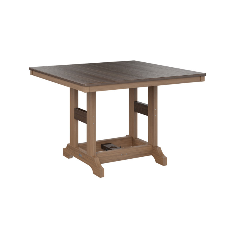 Garden Classic Outdoor Square Bar Table, Antique Mahogany, Brazilian Walnut