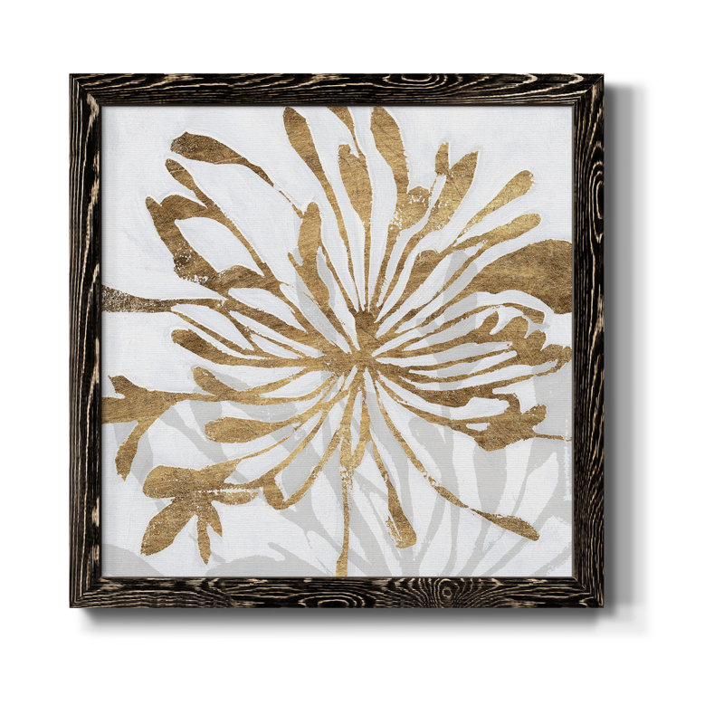 Toile encadrée Golden Gilt Bloom I-Premium - prête à être accrochée, Cadre noir, H 20 po x l 20 po x P 1,5 po