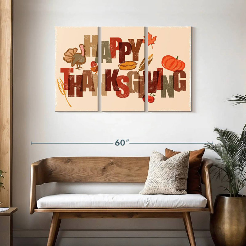 Lelend Happy Thanksgiving Icons, 28" H x 45" W