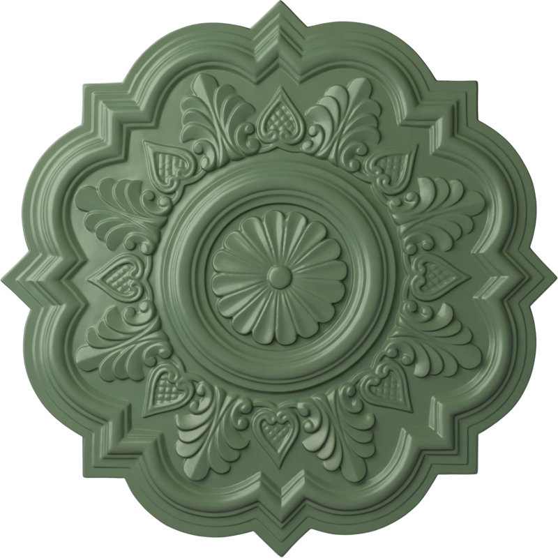 Médaillon de plafond Endurathane Berkshire, DE 20 1/8 po x P 3 7/8 po x P 1 7/8 po (convient aux auvents jusqu'à 6 3/8 po), pot peint au fini craquelé peint à la main
