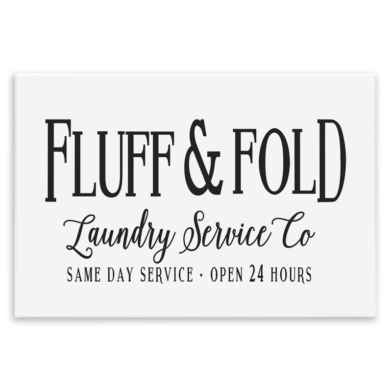 "Fluff & Fold Laundry", art mural par lettres et doublures, H 13 po x l 19 po