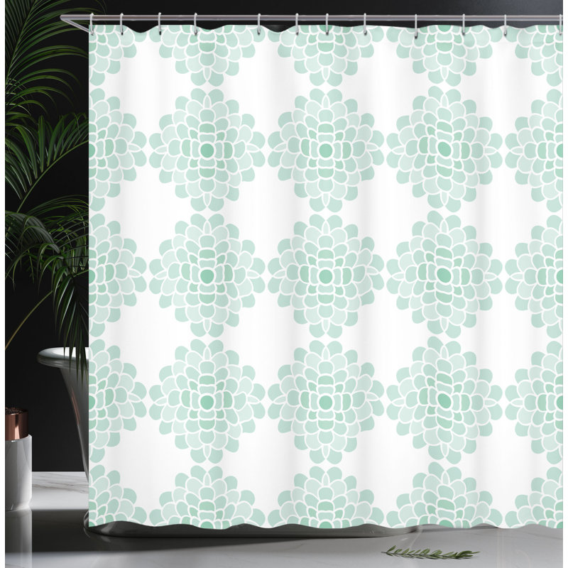 Ensemble de rideau de douche + crochets, H 75 po x l 69 po