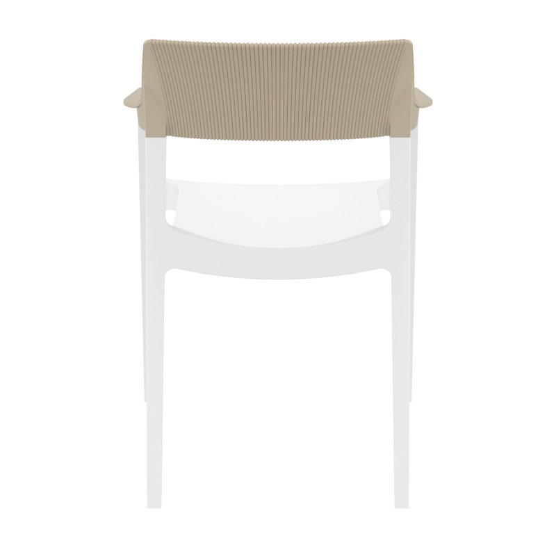 Fauteuil de salle à manger Tulum, Blanc - taupe