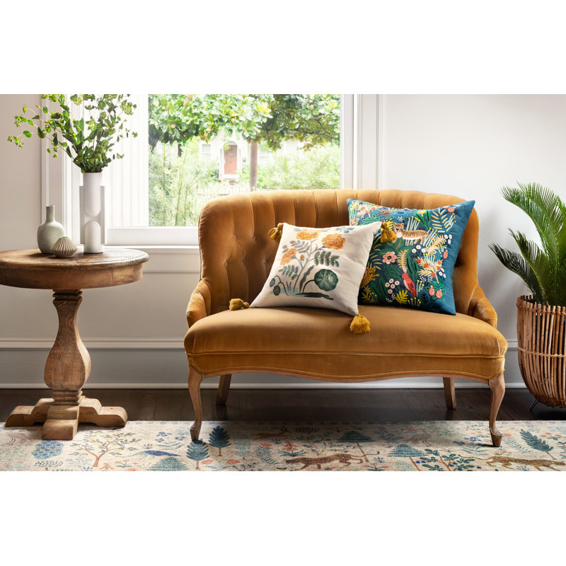 Rifle Paper Co. x Loloi Menagerie MEN-02 Forest Cream Rug, Square 1'6"