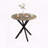 31.5" Round MDF Dining Table – Industrial Style with Black Metal Legs, Seats 2-4