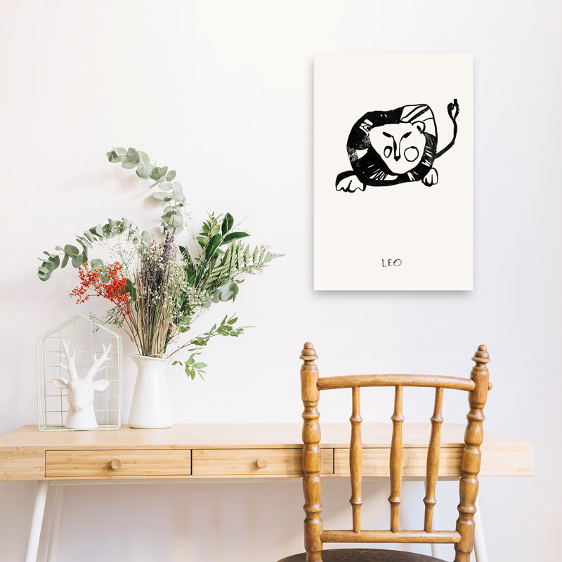 Lion stylisé abstrait Zodiac, 24" H x 16" W