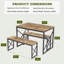 3-Pieces Dining Table Set, Rectangle Dinette With 2 Benches, Metal Frame For Dining Room, Living Room-2032141141