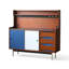 Armoire décorative moderne noir + blanc + bleu + brun + argent fritté + bois massif + bois manufacturé + acier inoxydable-914292904-914292906