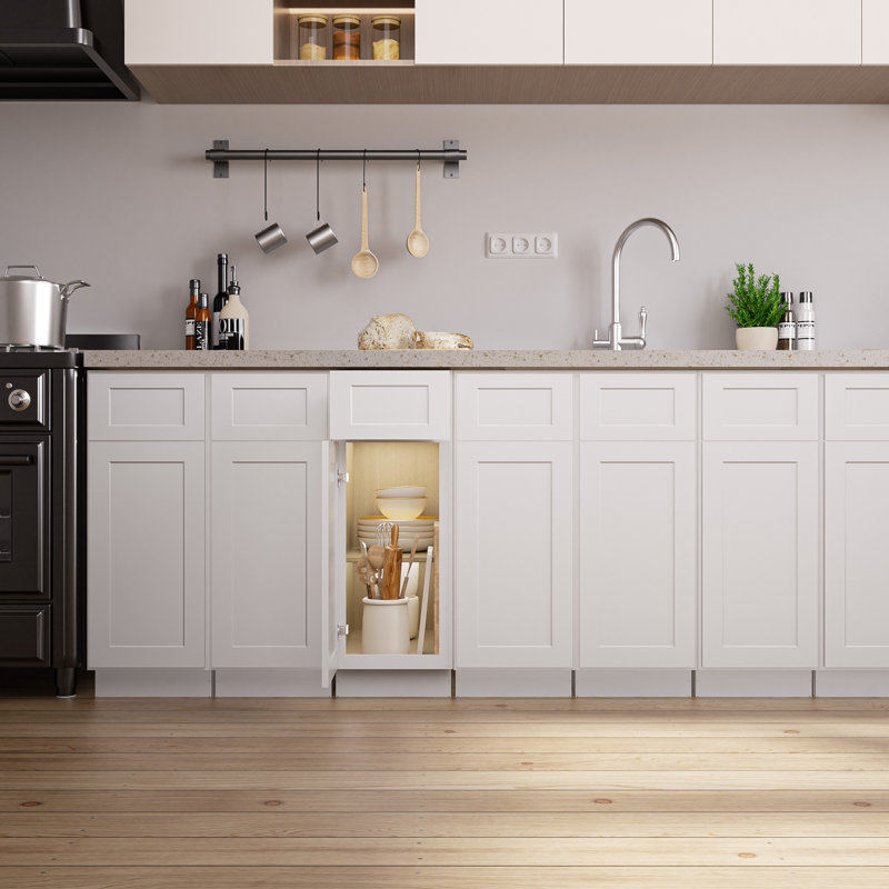 Modern Single Door Kitchen Base Cabinet With Top Drawer (Available In 12", 15", & 18" Widths), 12"