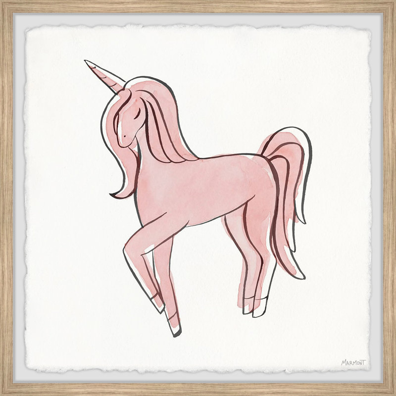 Reproduction encadrée de licorne Brendel, H 18 po x l 18 po x P 1,5 po