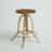 Rustic Gold 15" Adjustable Swivel Barstool with Solid Wood Seat-50878597-50878599