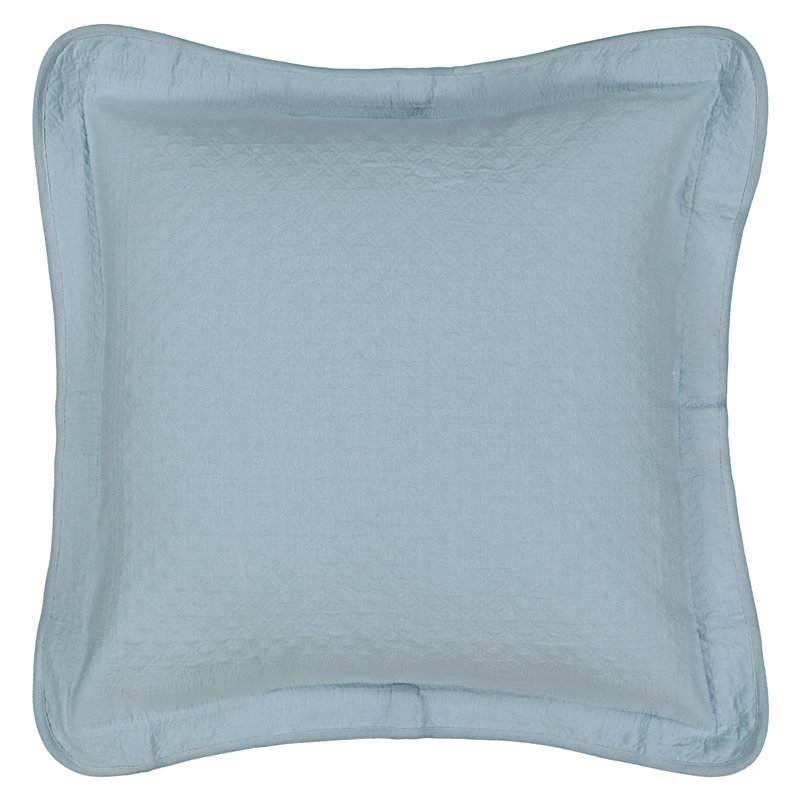 Matelasse Square Cotton Pillow Cover, Blue, 20"H x 20"W
