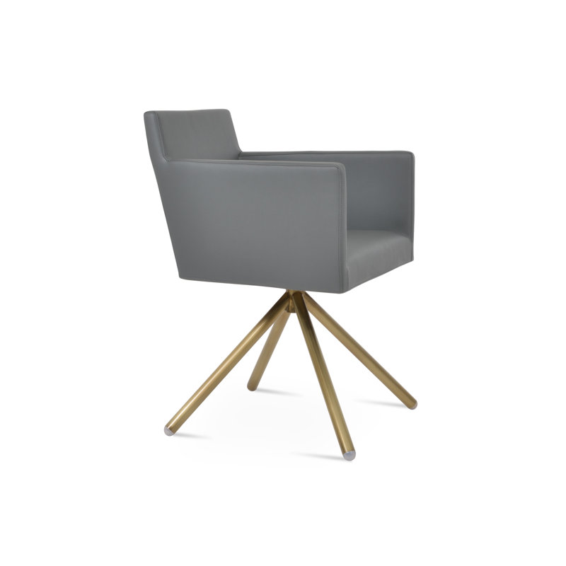 Fauteuil Harpoint, Gris, Laiton