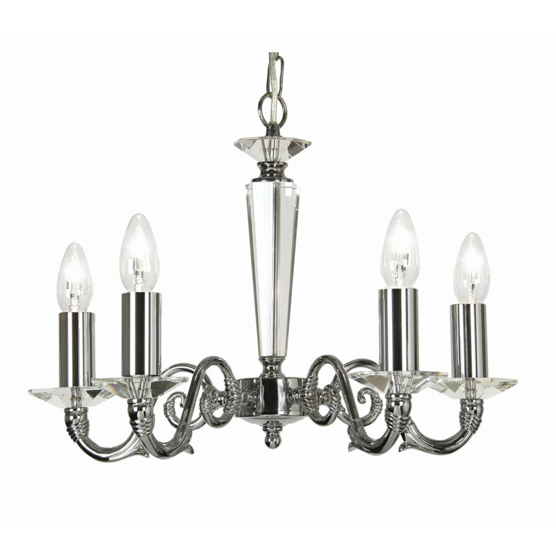 Braesgate 5 - Light Candle Style Chandelier, Chrome