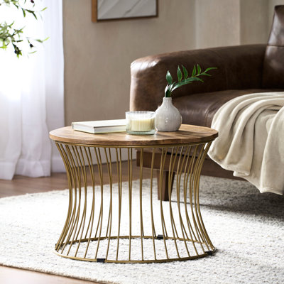 Table basse en bois de manguier et en fer - La beauté de la fabrication à la main rehausse votre décor