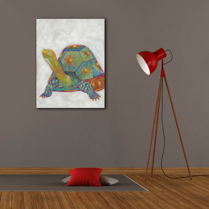  «Turtle Friends 2» par Chariklia Zarris, art mural sur toile, 26 po x 34 po, H 34 po x l 26 po