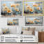 «Teal Buttercups Romantic Impression», reproduction sur toile-1635242190-1635242177