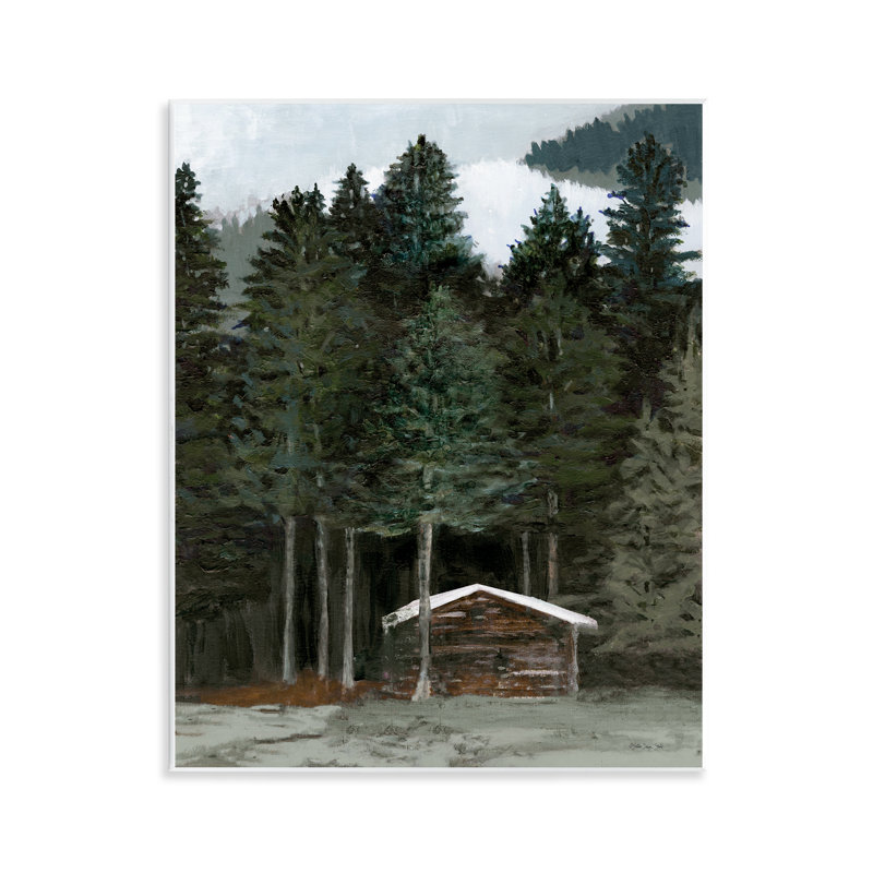 Art mural sur bois de forêt de cabane en rondins par Stellar Design Studio