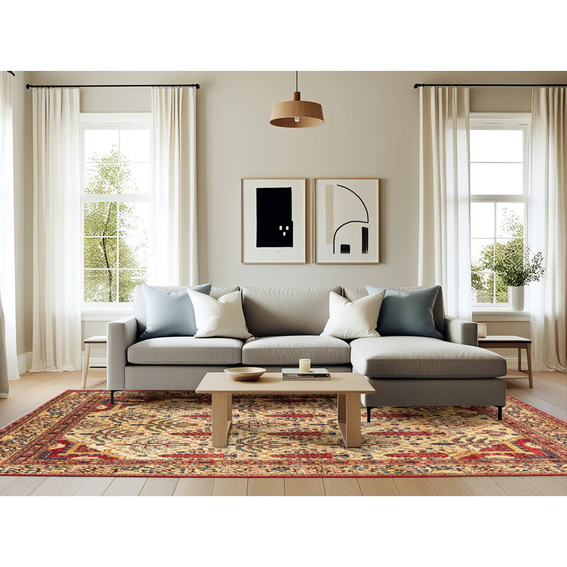 Tapis abstrait à motif abstrait moderne 4161, Rectangle 6 pi x 9 pi