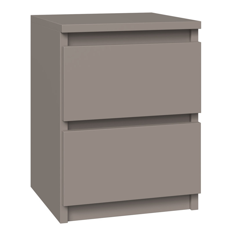 Taahir 2-Drawer Bedside Table 30 cm Grey