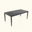 Outdoor Modern Patio Aluminum Dining Table, Black Marble-Inspired Sintered Stone Top, Weatherproof & Rust-Free, Seats Six