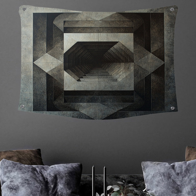 Tapisserie murale formes géométriques abstraites, H 50 po x l 60 po