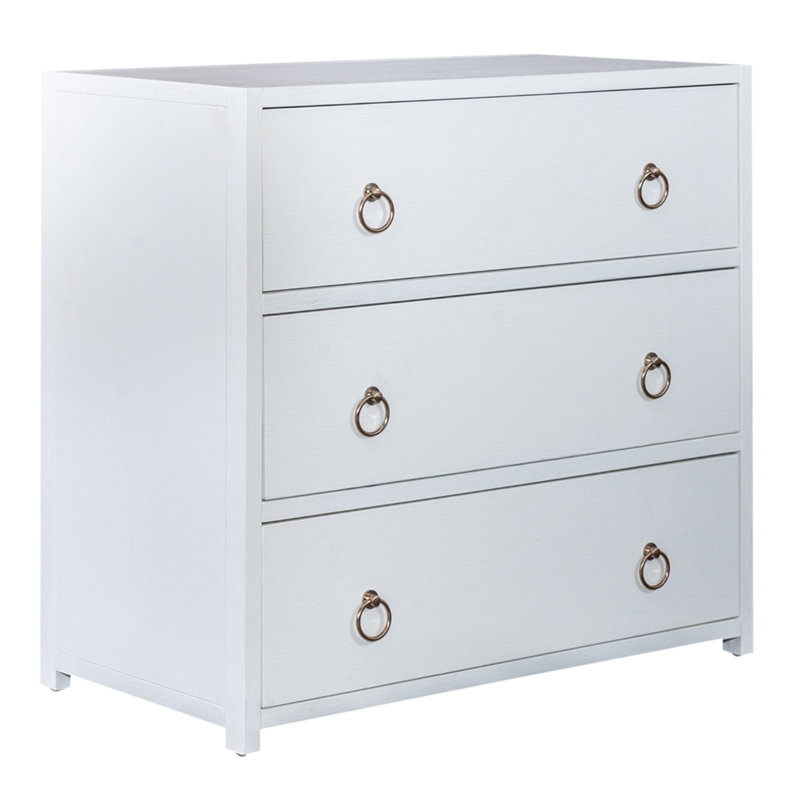 Commode décorative 3 tiroirs Ballentine, Blanc