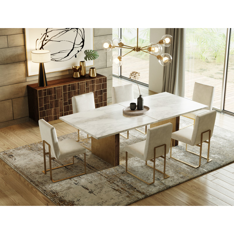 Auer 3 Door Sideboard, Brown/Gold